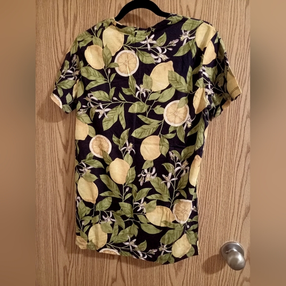 H&M cotton T-shirt with lemon designs, size S - Picture 2 of 3